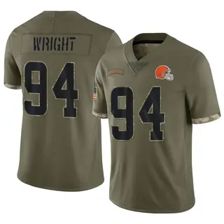 Cleveland Browns Men's Alex Wright Limited 2022 Salute To Service Jersey - Olive