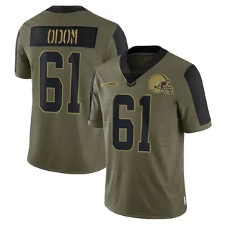 Cleveland Browns Men's Chris Odom Limited 2021 Salute To Service Jersey - Olive
