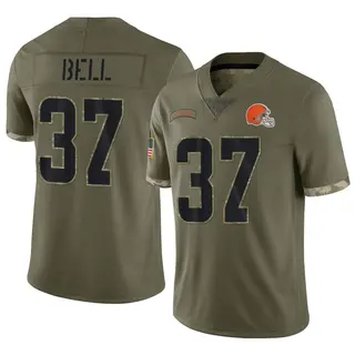 Cleveland Browns Men's D'Anthony Bell Limited 2022 Salute To Service Jersey - Olive
