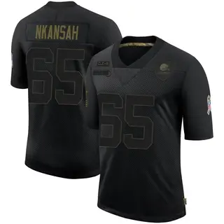Cleveland Browns Men's Elijah Nkansah Limited 2020 Salute To Service Jersey - Black