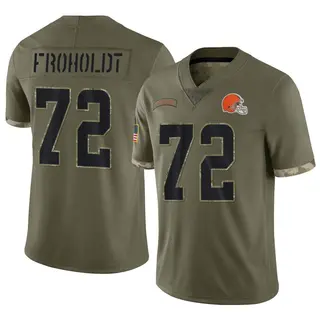 Cleveland Browns Men's Hjalte Froholdt Limited 2022 Salute To Service Jersey - Olive