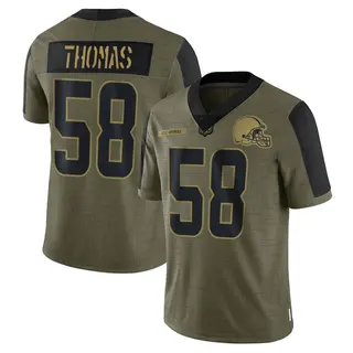 Cleveland Browns Men's Isaiah Thomas Limited 2021 Salute To Service Jersey - Olive