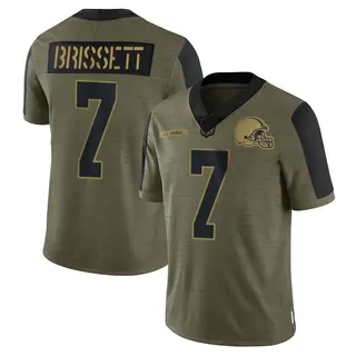 Cleveland Browns Men's Jacoby Brissett Limited 2021 Salute To Service Jersey - Olive