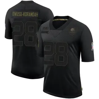 Cleveland Browns Men's Jeremiah Owusu-Koramoah Limited 2020 Salute To Service Jersey - Black