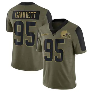 Cleveland Browns Men's Myles Garrett Limited 2021 Salute To Service Jersey - Olive