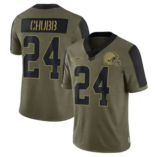 Cleveland Browns Men's Nick Chubb Limited 2021 Salute To Service Jersey - Olive