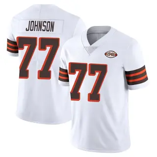 Cleveland Browns Men's Zion Johnson Limited Vapor 1946 Collection Alternate Jersey - White