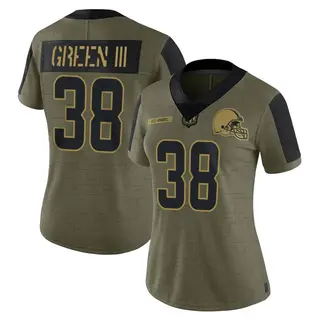 Cleveland Browns Women's A.J. Green Limited 2021 Salute To Service Jersey - Olive