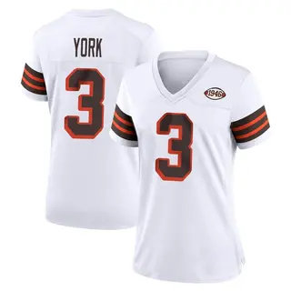 Cleveland Browns Women's Cade York Game 1946 Collection Alternate Jersey - White