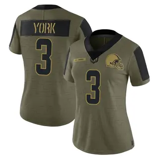Cleveland Browns Women's Cade York Limited 2021 Salute To Service Jersey - Olive