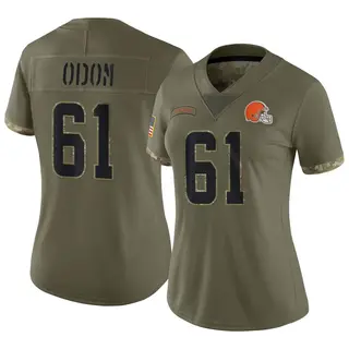Cleveland Browns Women's Chris Odom Limited 2022 Salute To Service Jersey - Olive