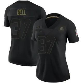 Cleveland Browns Women's D'Anthony Bell Limited 2020 Salute To Service Jersey - Black
