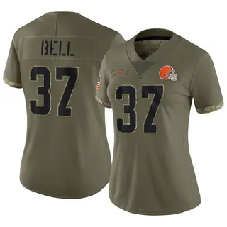 Cleveland Browns Women's D'Anthony Bell Limited 2022 Salute To Service Jersey - Olive