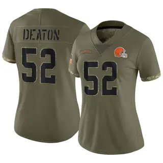 Cleveland Browns Women's Dawson Deaton Limited 2022 Salute To Service Jersey - Olive