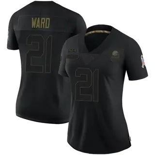 Cleveland Browns Women's Denzel Ward Limited 2020 Salute To Service Jersey - Black