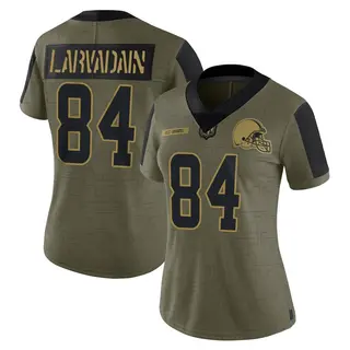 Cleveland Browns Women's Gage Larvadain Limited 2021 Salute To Service Jersey - Olive