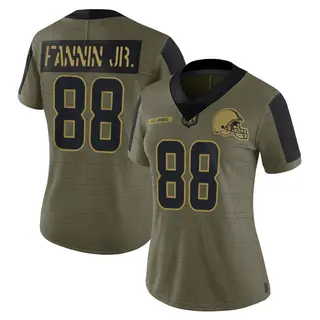 Cleveland Browns Women's Harold Fannin Jr. Limited 2021 Salute To Service Jersey - Olive