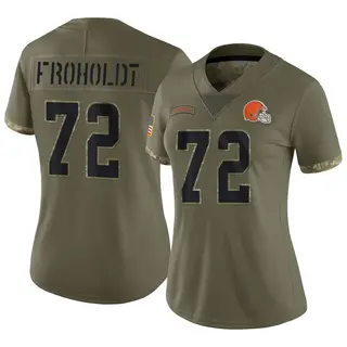 Cleveland Browns Women's Hjalte Froholdt Limited 2022 Salute To Service Jersey - Olive