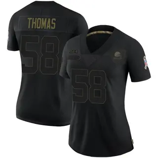 Cleveland Browns Women's Isaiah Thomas Limited 2020 Salute To Service Jersey - Black