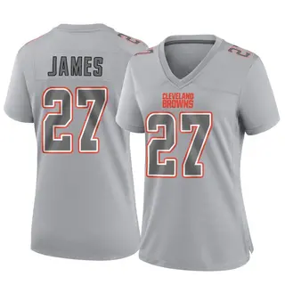 Cleveland Browns Women's LaMareon James Game Atmosphere Fashion Jersey - Gray