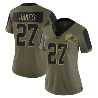 Cleveland Browns Women's LaMareon James Limited 2021 Salute To Service Jersey - Olive