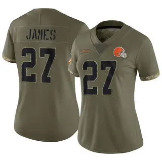 Cleveland Browns Women's LaMareon James Limited 2022 Salute To Service Jersey - Olive