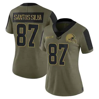 Cleveland Browns Women's Marcus Santos-Silva Limited 2021 Salute To Service Jersey - Olive