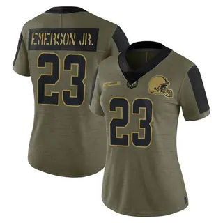 Cleveland Browns Women's Martin Emerson Jr. Limited 2021 Salute To Service Jersey - Olive