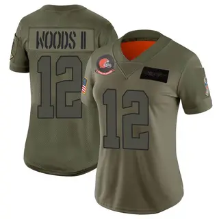 Cleveland Browns Women's Michael Woods II Limited 2019 Salute to Service Jersey - Camo