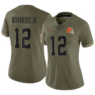 Cleveland Browns Women's Michael Woods II Limited 2022 Salute To Service Jersey - Olive