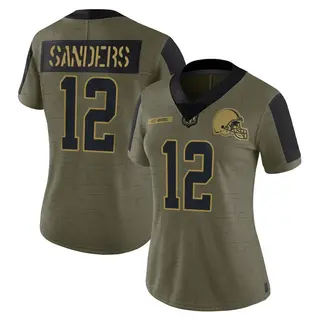 Cleveland Browns Women's Shedeur Sanders Limited 2021 Salute To Service Jersey - Olive