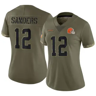Cleveland Browns Women's Shedeur Sanders Limited 2022 Salute To Service Jersey - Olive