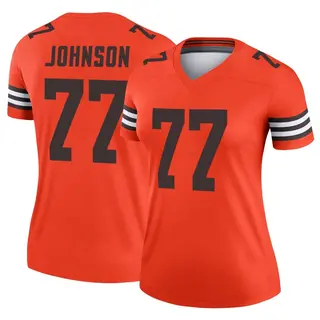Cleveland Browns Women's Zion Johnson Legend Inverted Jersey - Orange