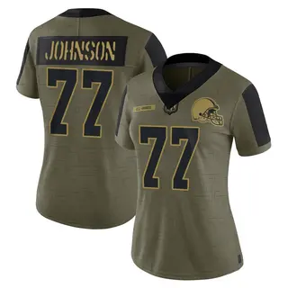 Cleveland Browns Women's Zion Johnson Limited 2021 Salute To Service Jersey - Olive