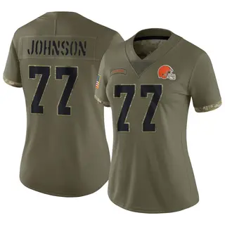 Cleveland Browns Women's Zion Johnson Limited 2022 Salute To Service Jersey - Olive