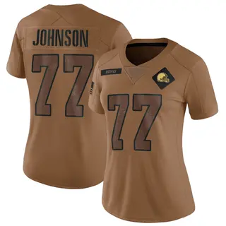 Cleveland Browns Women's Zion Johnson Limited 2023 Salute To Service Jersey - Brown