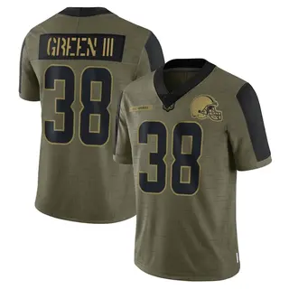 Cleveland Browns Youth A.J. Green Limited 2021 Salute To Service Jersey - Olive