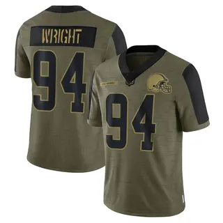 Cleveland Browns Youth Alex Wright Limited 2021 Salute To Service Jersey - Olive