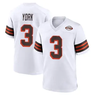 Cleveland Browns Youth Cade York Game 1946 Collection Alternate Jersey - White