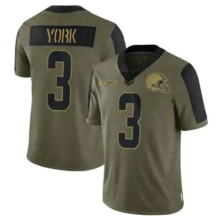 Cleveland Browns Youth Cade York Limited 2021 Salute To Service Jersey - Olive