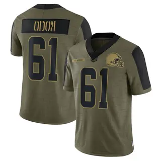 Cleveland Browns Youth Chris Odom Limited 2021 Salute To Service Jersey - Olive