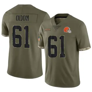Cleveland Browns Youth Chris Odom Limited 2022 Salute To Service Jersey - Olive