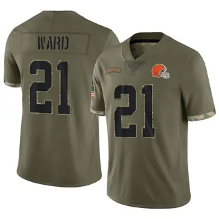 Cleveland Browns Youth Denzel Ward Limited 2022 Salute To Service Jersey - Olive