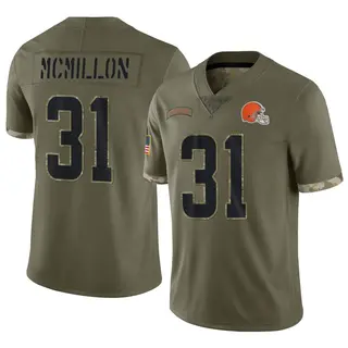 Cleveland Browns Youth Donovan McMillon Limited 2022 Salute To Service Jersey - Olive