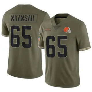 Cleveland Browns Youth Elijah Nkansah Limited 2022 Salute To Service Jersey - Olive