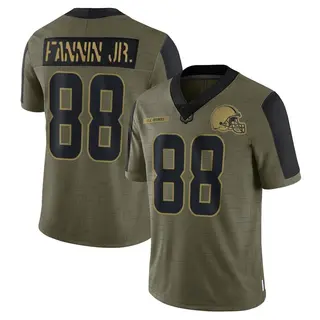 Cleveland Browns Youth Harold Fannin Jr. Limited 2021 Salute To Service Jersey - Olive