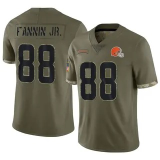 Cleveland Browns Youth Harold Fannin Jr. Limited 2022 Salute To Service Jersey - Olive