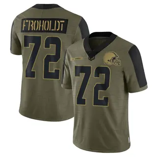 Cleveland Browns Youth Hjalte Froholdt Limited 2021 Salute To Service Jersey - Olive