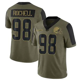 Cleveland Browns Youth Isaac Rochell Limited 2021 Salute To Service Jersey - Olive
