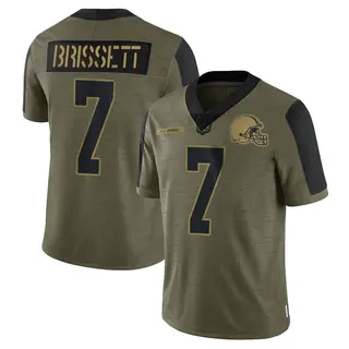 Cleveland Browns Youth Jacoby Brissett Limited 2021 Salute To Service Jersey - Olive